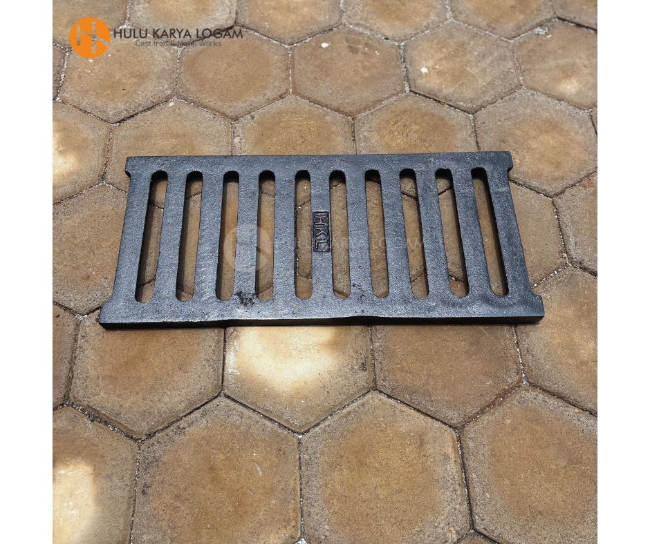 grill gutter cast iron penutup saluran air bangunan gedung
